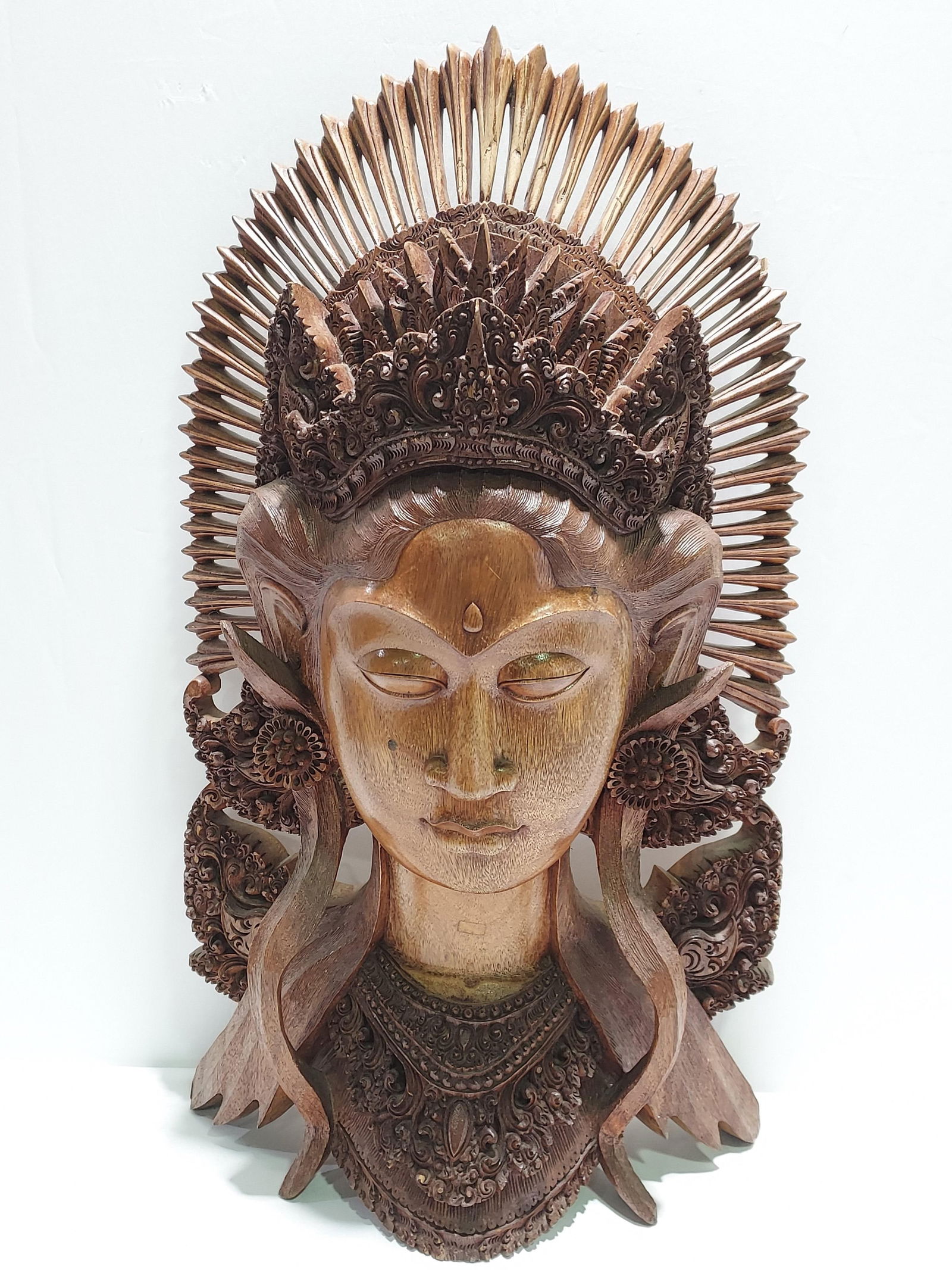 H1088 EBONIZED CARVED WOOD BALINESE
