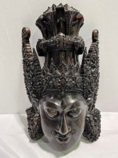 H1088 EBONY TYPE CARVED WOOD B