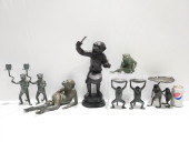 H1090 BRONZE MONKEY FIGURES AN