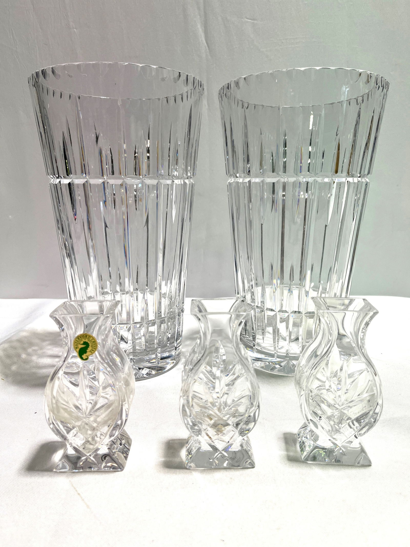 H425 2 12" CESKA CUT CRYSTAL