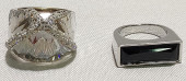 H581 TWO SWAROVSKI RINGS.<br>T