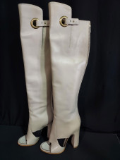 H766 FERRAGAMO OPEN TOE BOOTS<