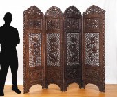 HABIB JOO CARVED DRAGON 4 PANE