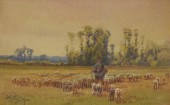 H.A.DYER SHEEP HERDER LANDSCAP