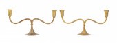 HAGENAUER BRASS TWO ARM CANDEL