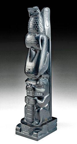 HAIDA ARGILLITE TOTEM POLE, TOM