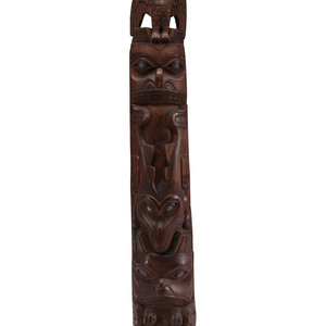 Haida Carved Model Totem Pole early