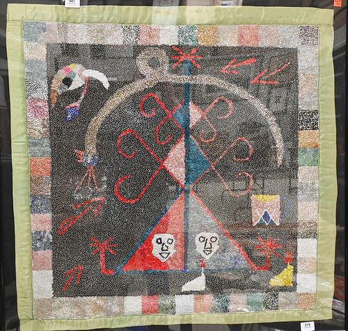 HAITIAN BEADED VOODOO DRAPEAU,