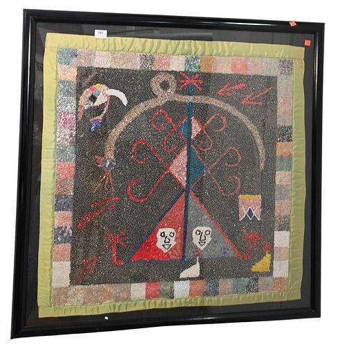 HAITIAN BEADED VOODOO, DRAPEAU WITH