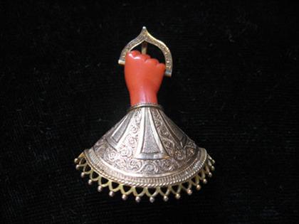 Haitian coral arm brooch   