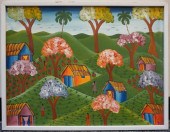 HAITIAN SCHOOL, VILLAGE, OIL O