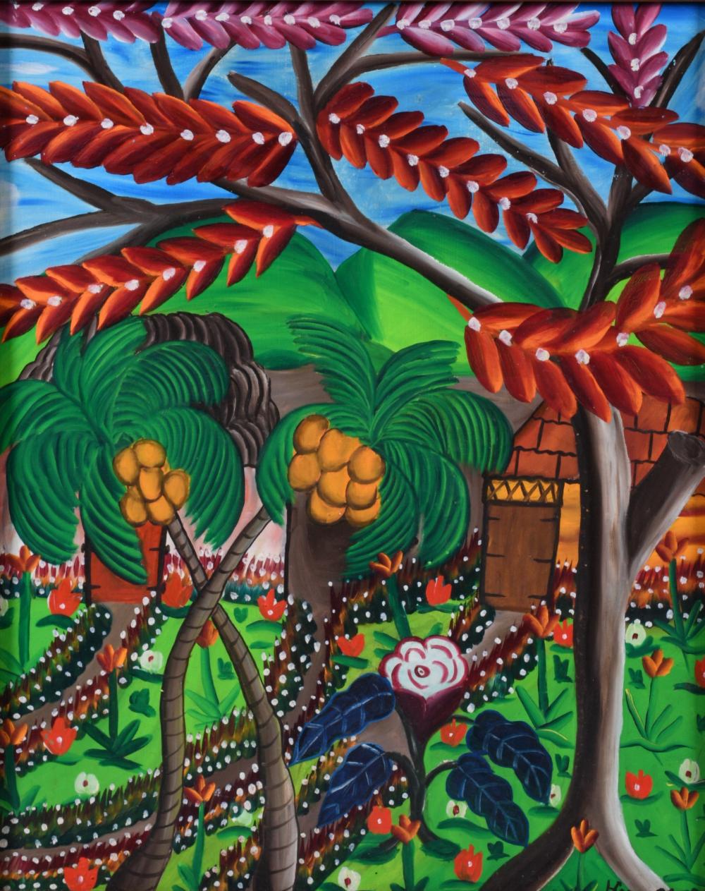 HAITIAN , UNTITLED, OIL ON BOARD,