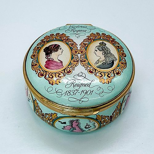 HALCYON DAYS ENAMEL BOX , QUEEN
