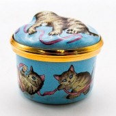 HALCYON DAYS ENAMELS CAT BONBO