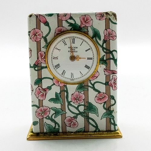 HALCYON DAYS ENAMELS FLORAL CLOCK