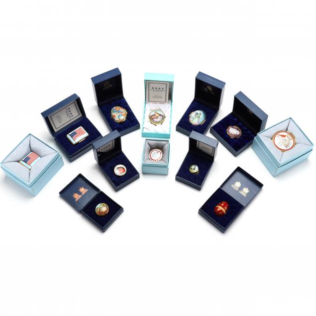 HALCYON DAYS, TWELVE ENAMEL BOXES