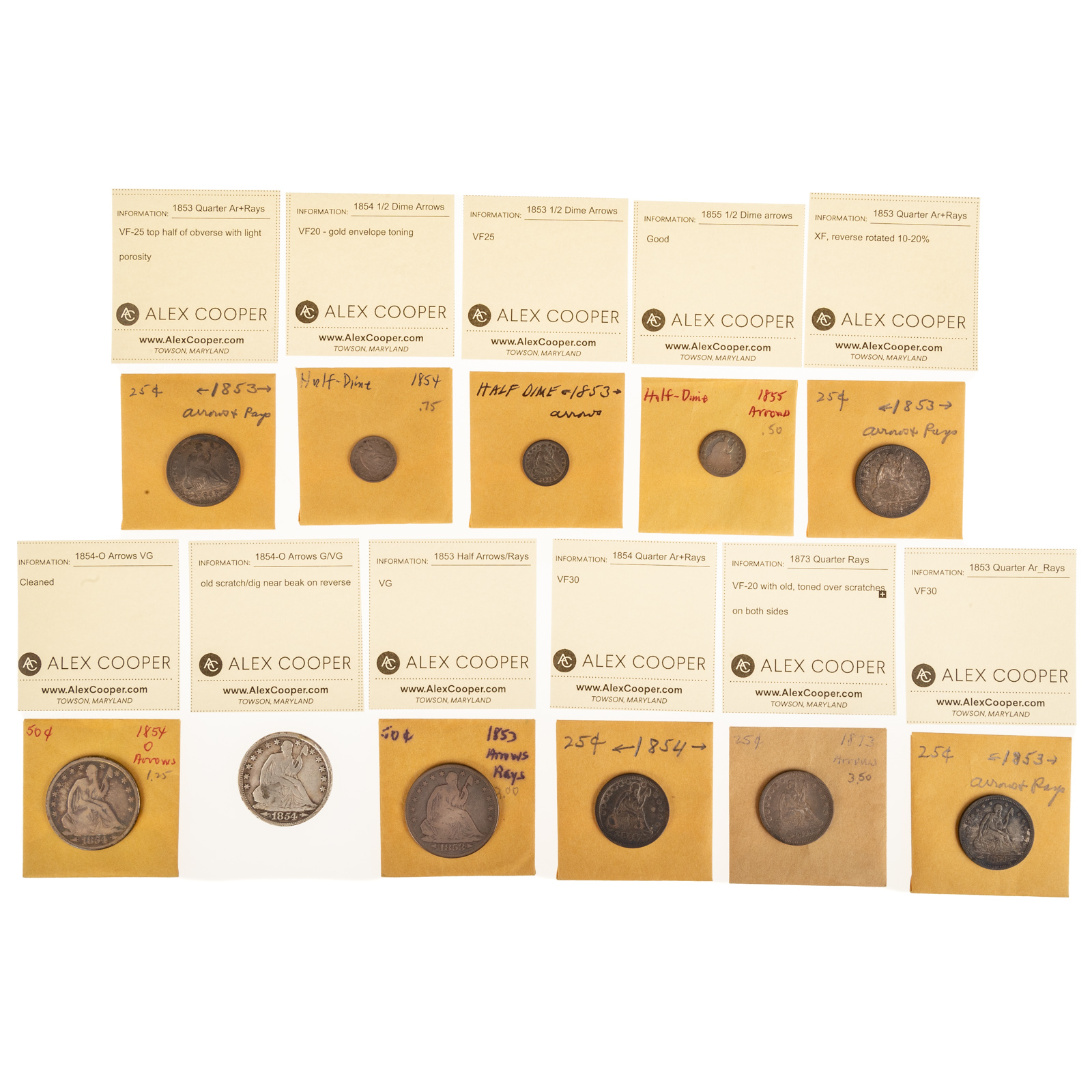 HALF DIMES, QUARTERS & HALVES