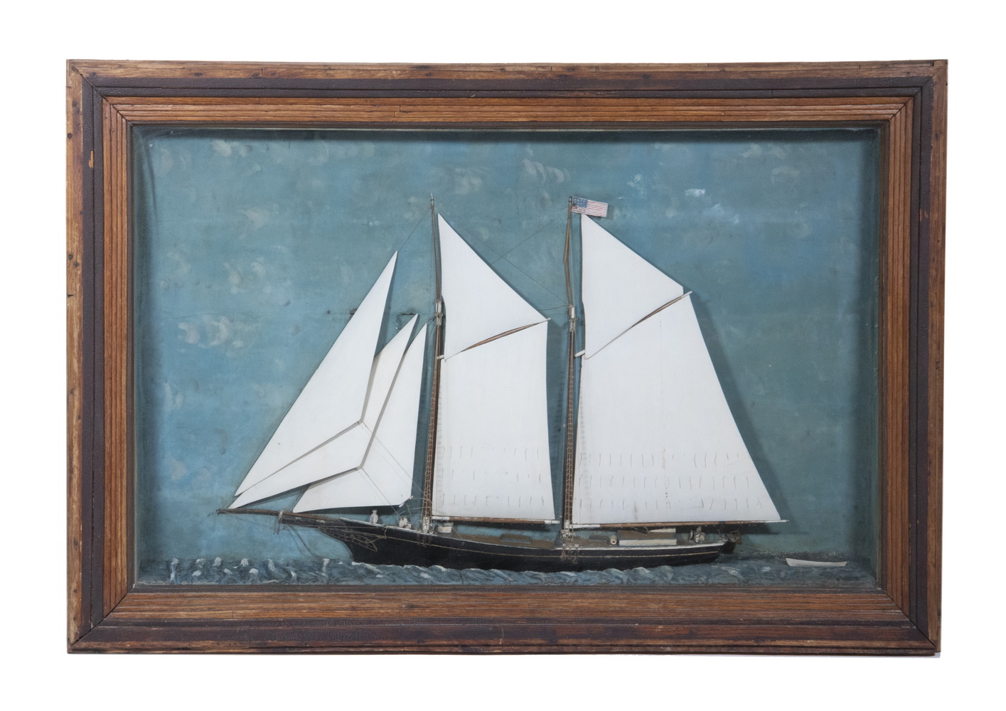 HALF-HULL RIGGED BOAT MODEL IN
