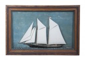 HALF-HULL RIGGED BOAT MODEL IN
