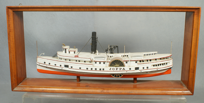 Half hull ship model of the steam
