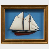 HALF HULL SHIP MODELPainted wo