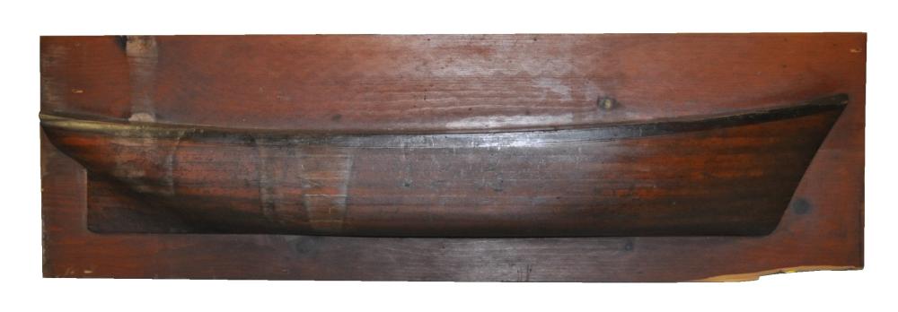 HALF-MODEL SHIP'S HULL, MOUNTED