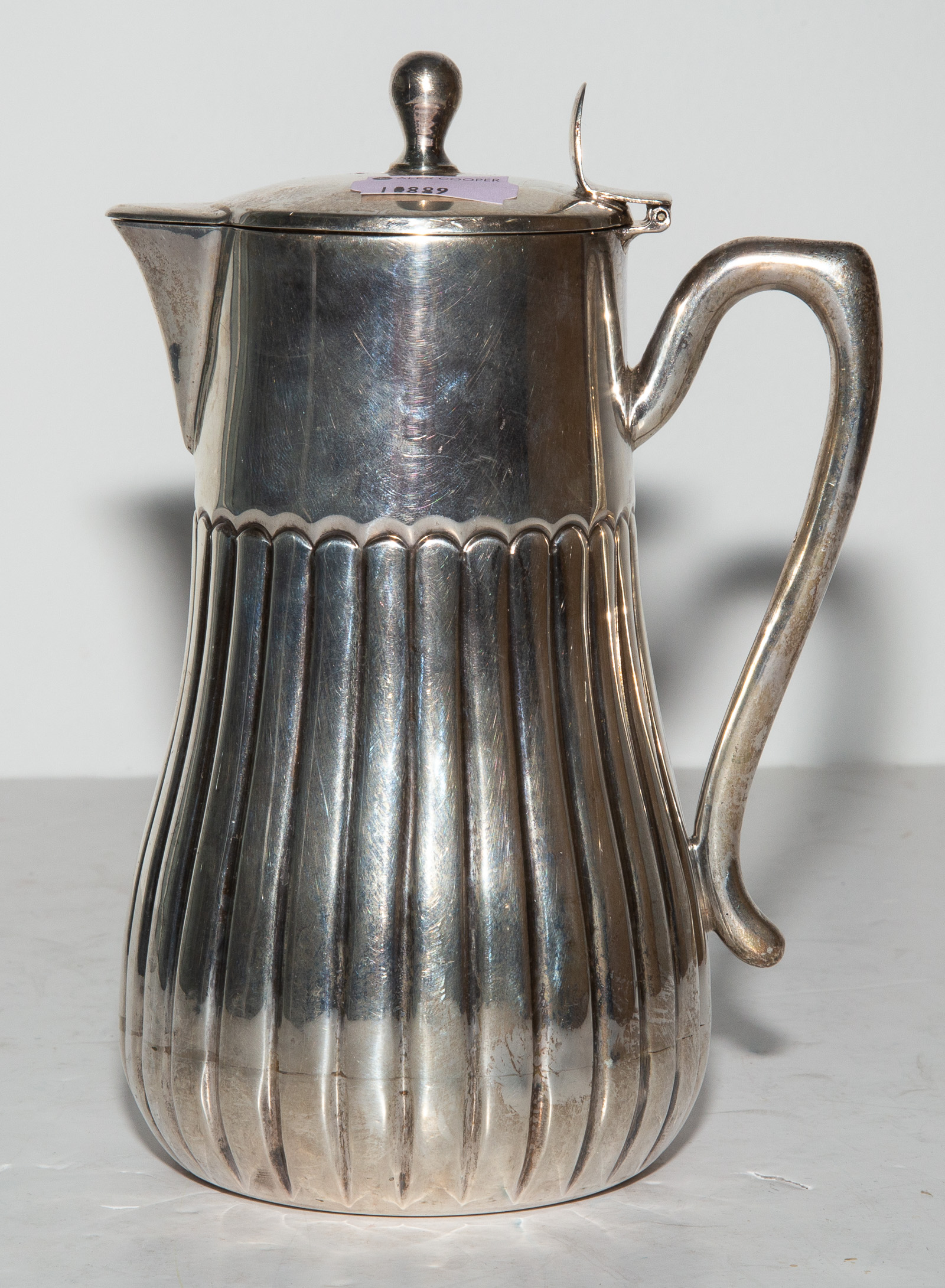 HALF-REEDED SILVER SYRUP JUG