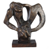 HALF ROBOT BRONZE STATUE MANNE