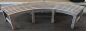 HALF ROUND TEAK OUTDOOR BENCHH