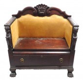 HALL BENCH WITH CARYATID FIGUR