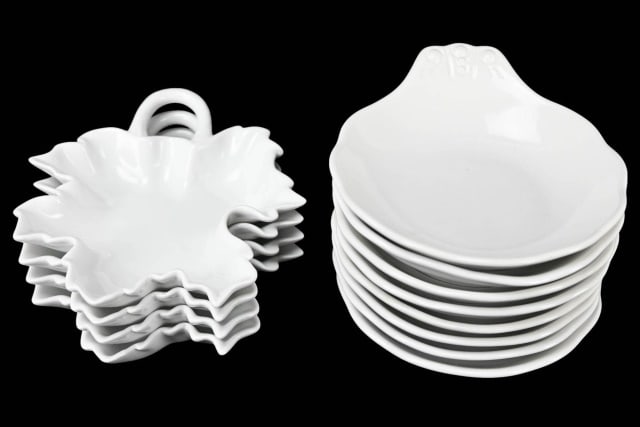 HALL & PARIS PORCELAIN WHITE SHAPED
