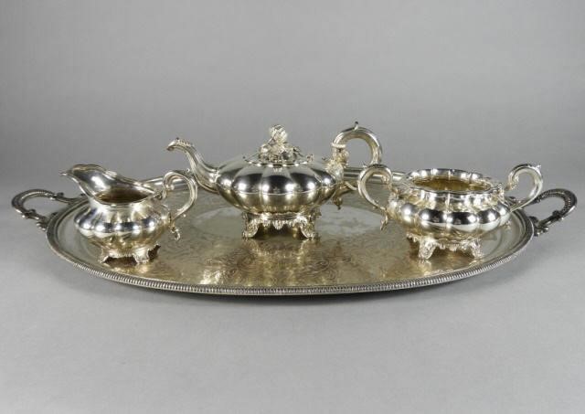 HALLMARKED SILVER TEA SET &