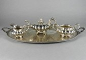 HALLMARKED SILVER TEA SET & SI