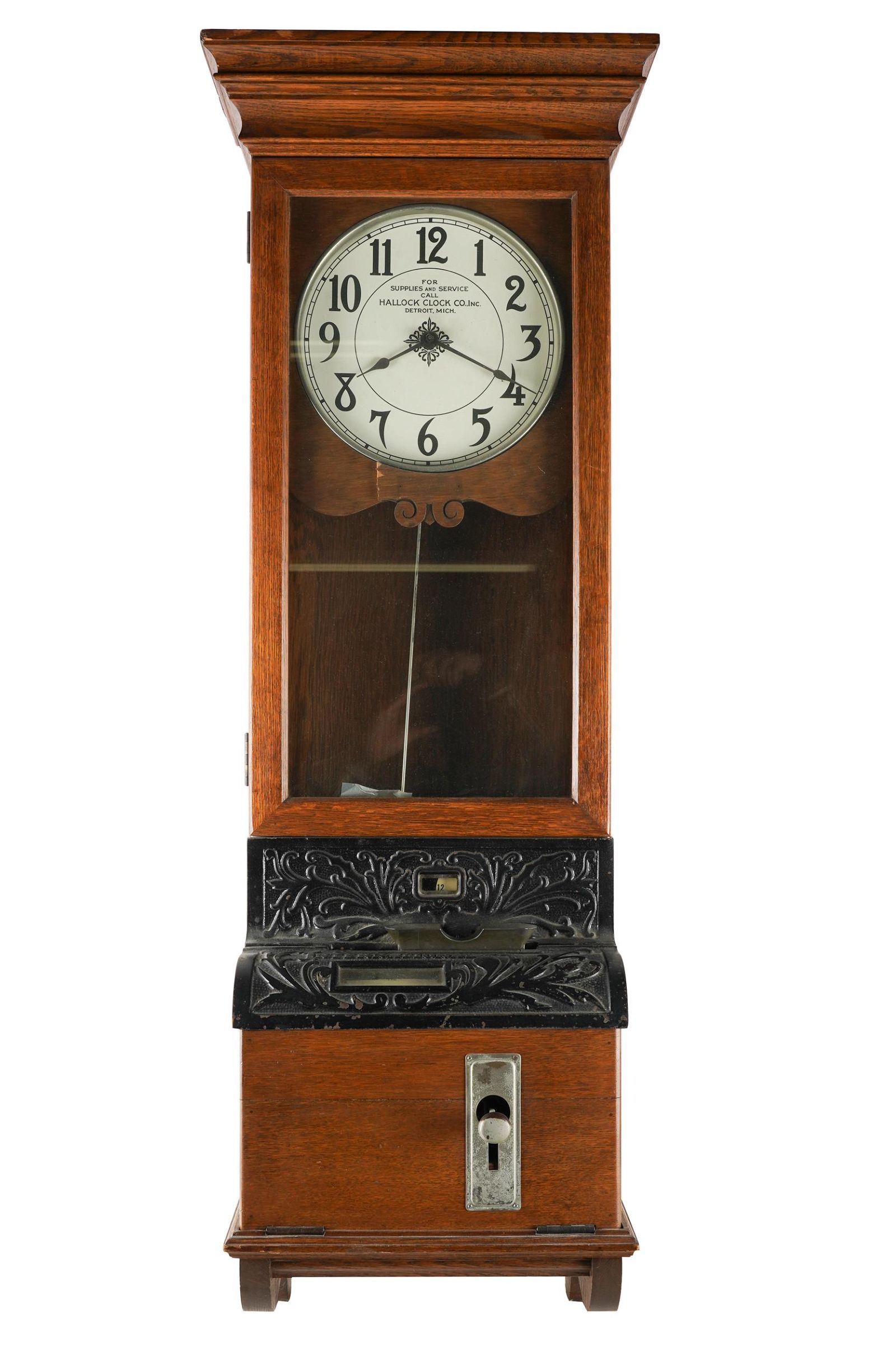 HALLOCK CLOCK CO. OAK
