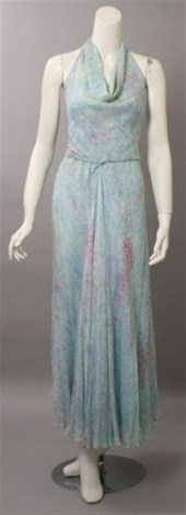 Halston silk chiffon halter dr
