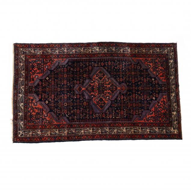 HAMADAN AREA RUG Dark blue field