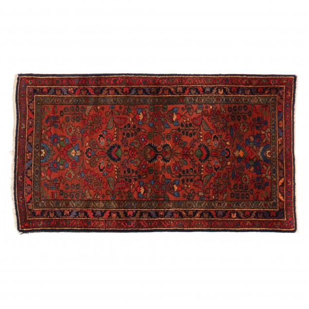 HAMADAN AREA RUG Rust field with