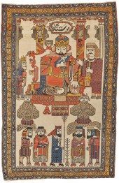 HAMADAN PICTORIAL RUG, PERSIA,