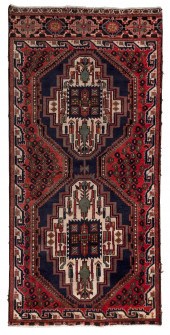 HAMADAN RUG: 3’4” X 7’2” LATE