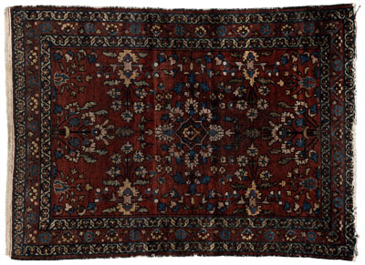 Hamadan rug, repeating floral d