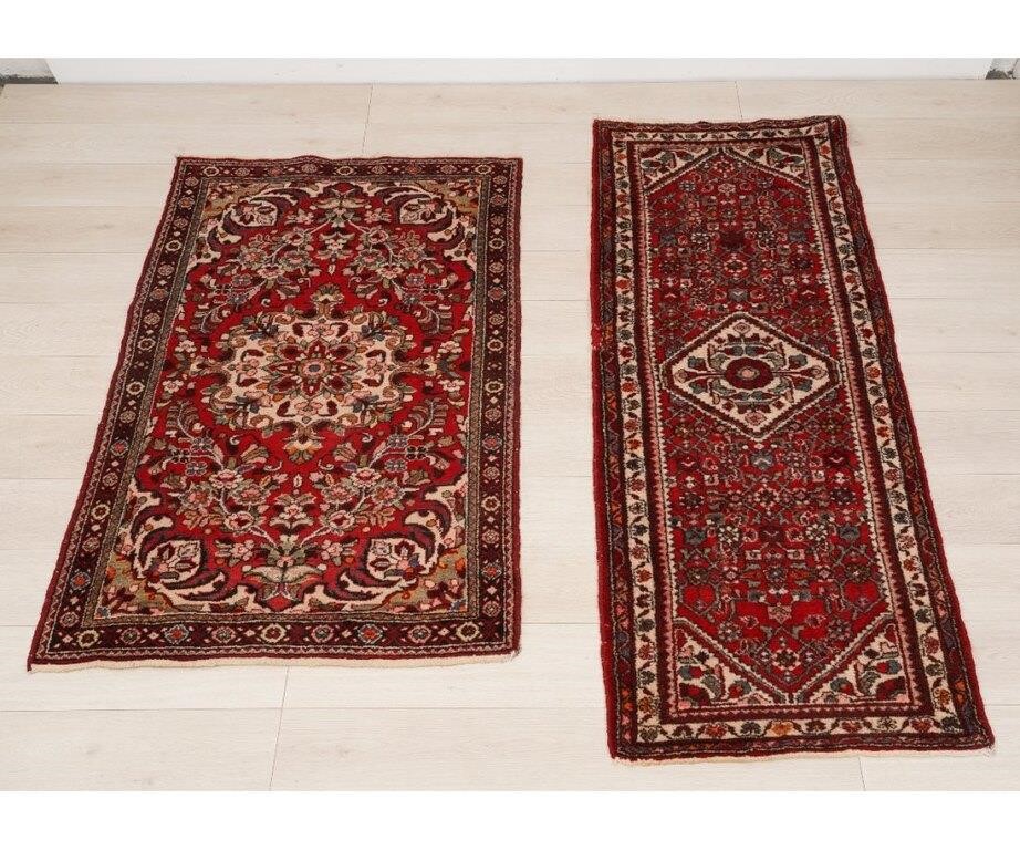 Hamadan runner with red field,