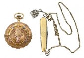 HAMILTON 14 KARAT GOLD HUNTING