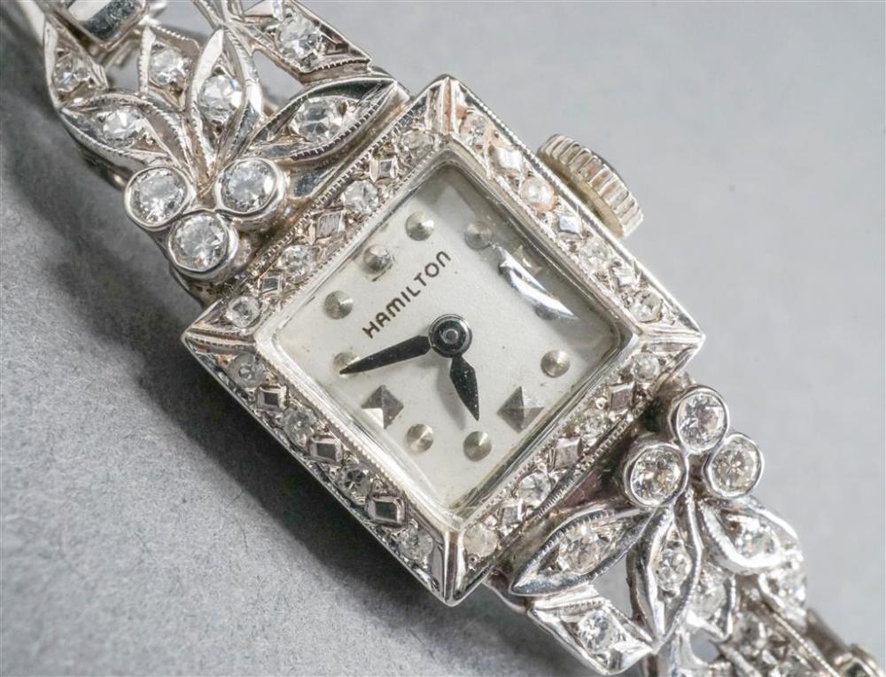 HAMILTON 14-KARAT WHITE-GOLD AND