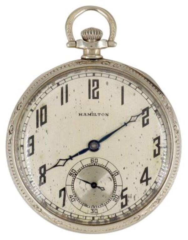 HAMILTON 14KT WHITE GOLD POCKET