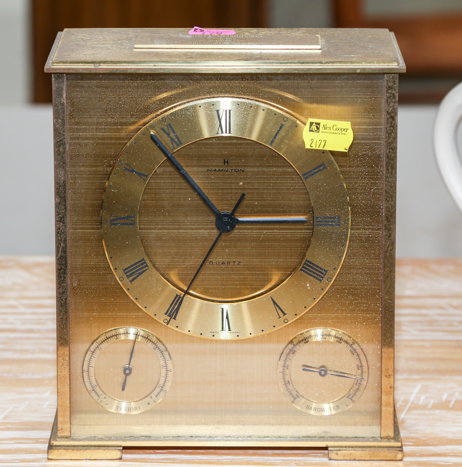 HAMILTON BRASS MANTEL CLOCK