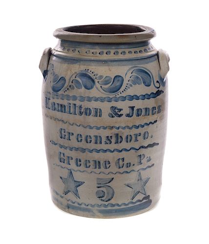 HAMILTON & JONES BLUE DECORATED