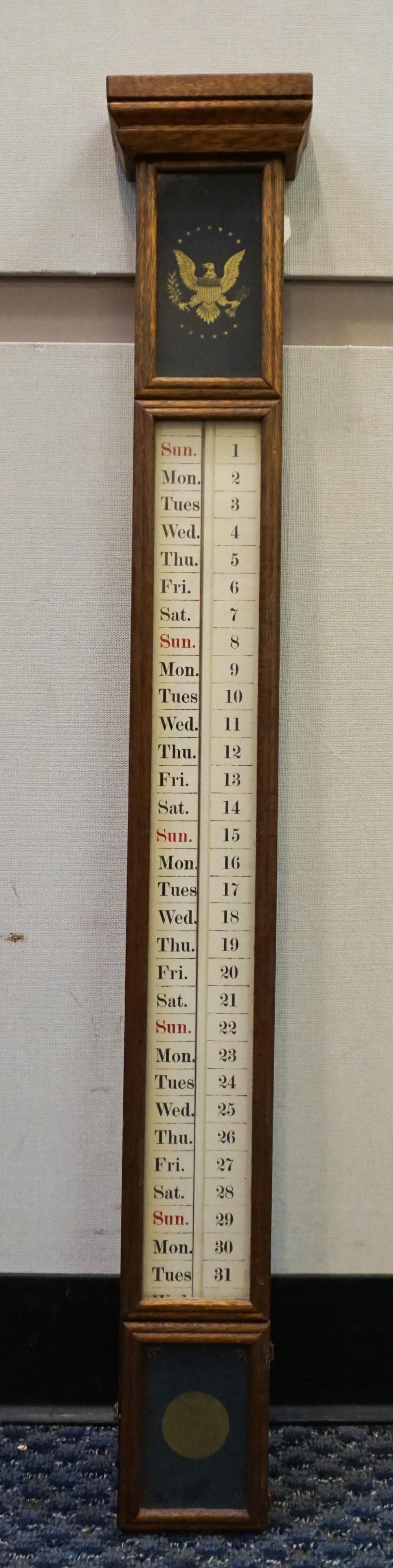 HAMILTON OAK STICK CALENDAR, H: