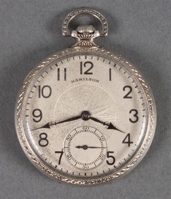 Hamilton silver open-face pocket
