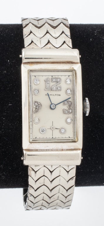 HAMILTON VINTAGE 14K WHITE GOLD &