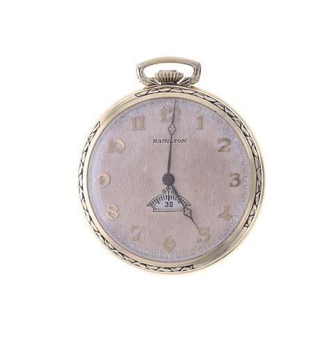 HAMILTON WATCH CO 17J 14K GOLD